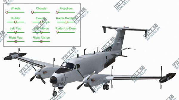 images/goods_img/20210312/Beechcraft RC12X Guardrail US Army Aircraft Rigged 3D model/4.jpg